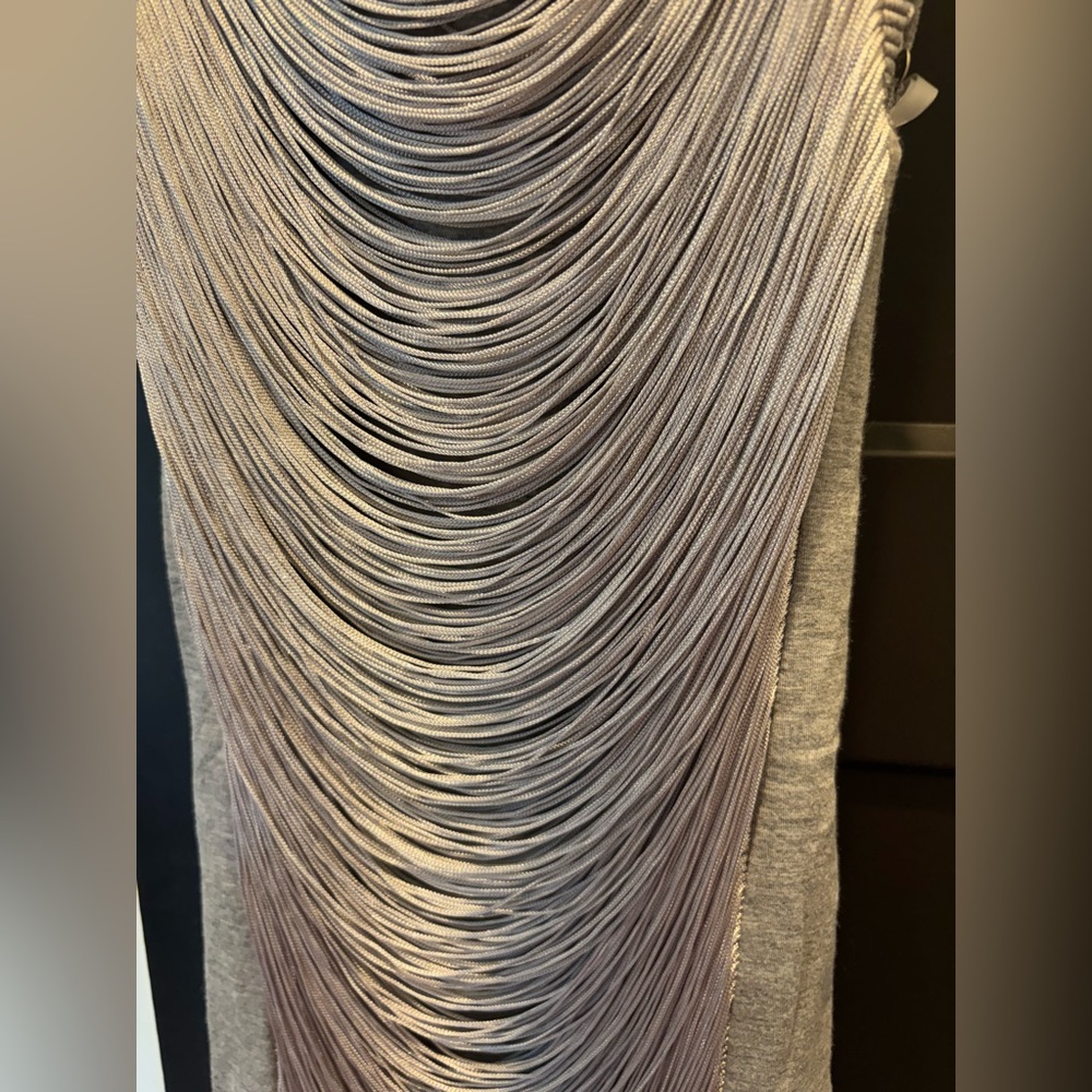 Revolve Jaded London Lavinia Backless Fringe Mini Dress Silver Steel XS NWT NEW - Picture 11 of 16